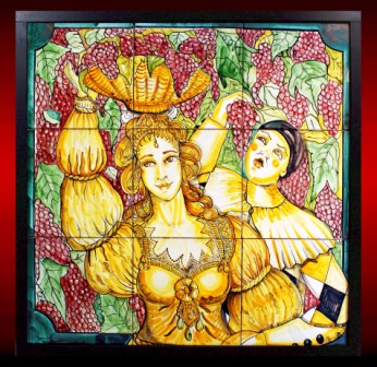 Arlecchino agricoltore - pannello - cm. 75 x 75