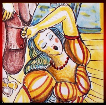 Arlecchino e Pulcinella - particolare