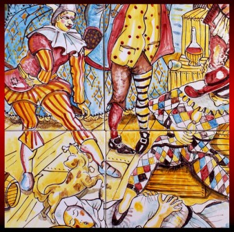 Arlecchino e Pulcinella - particolare