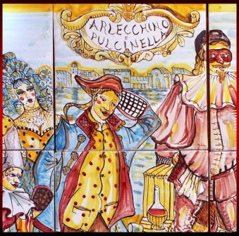 Arlecchino e Pulcinella - particolare