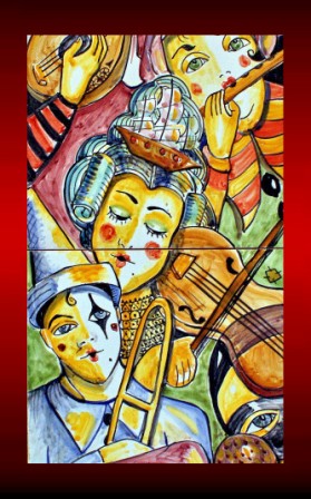 Arlecchino e la musica - particolare