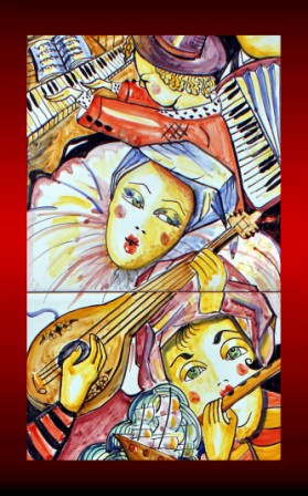 Arlecchino e la musica - particolare