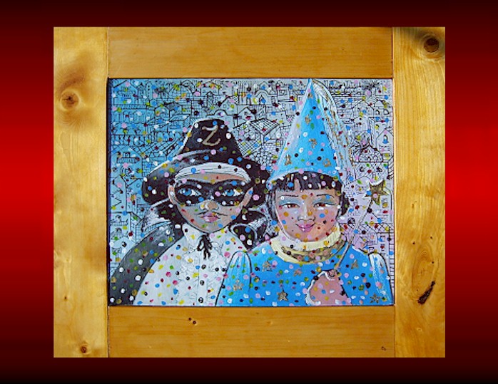 Coriandoli - tecnica mista su tela - cm. 40 x 50