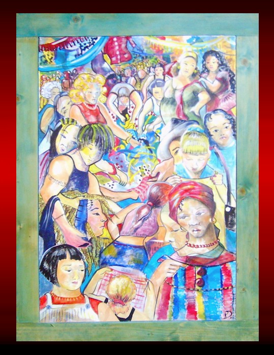 Tutto a 1  - tecnica mista su tela - cm. 80 x 100