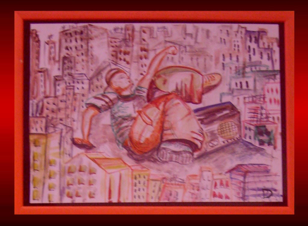 Street dance - acquerello cm. 40 x 30 circa
